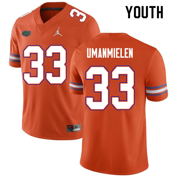 Youth #33 Princely Umanmielen Florida Gators College Football Jerseys Sale-Orange